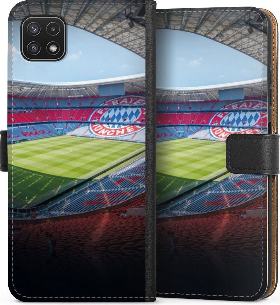 DeinDesign Klapphülle für Samsung Galaxy A22 5G Handytasche Lederhülle Tasche FC Bayern München FCB Stadion