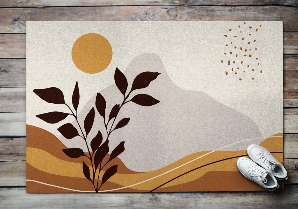 Fußmatte Aussen - Schuhmatte Haustür- Schmutzfangmatte Türvorleger - Outdoor Teppich Schmutzfänger - 150x100 cm - Sommerlandschaft