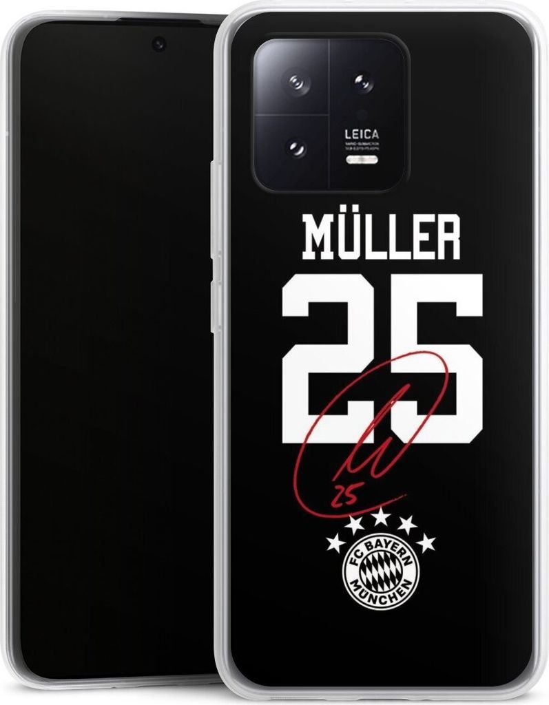 DeinDesign Slim Hülle für Xiaomi 13 Silikon Case Ultra Dünn Handyhülle FC Bayern München FCB Thomas Müller