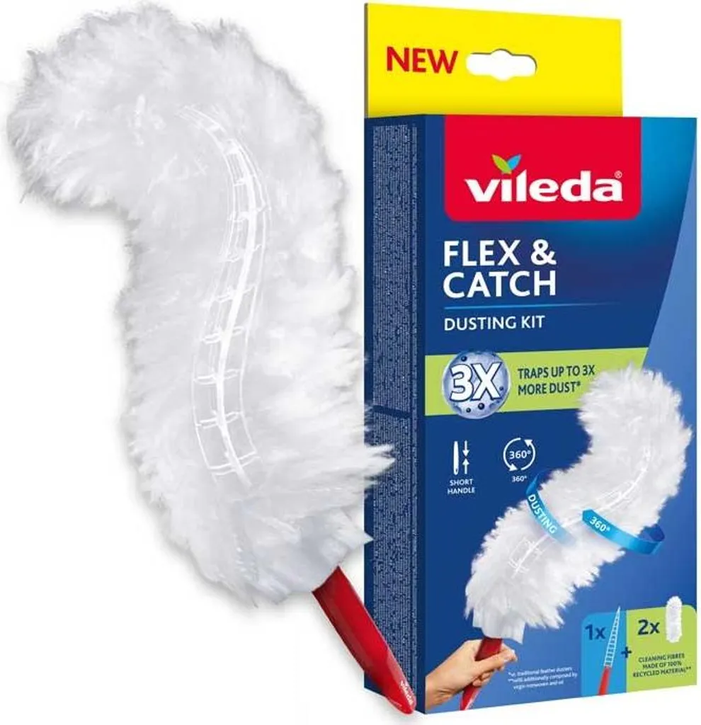 Vileda Flex & Catch Set: Paletta e 2 Ricambi | Essenziale per Casa