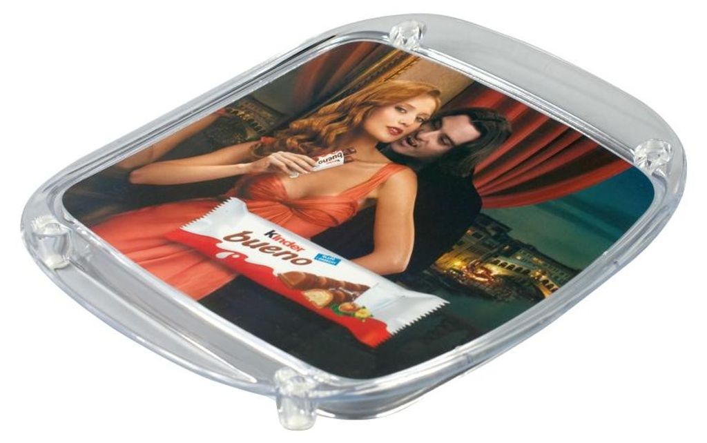 Zahlteller "Kopenhagen" 172x207mm abgerundet transaprent Zahlschale Wechselgeldteller Geldteller für Werbeeinleger geeignet