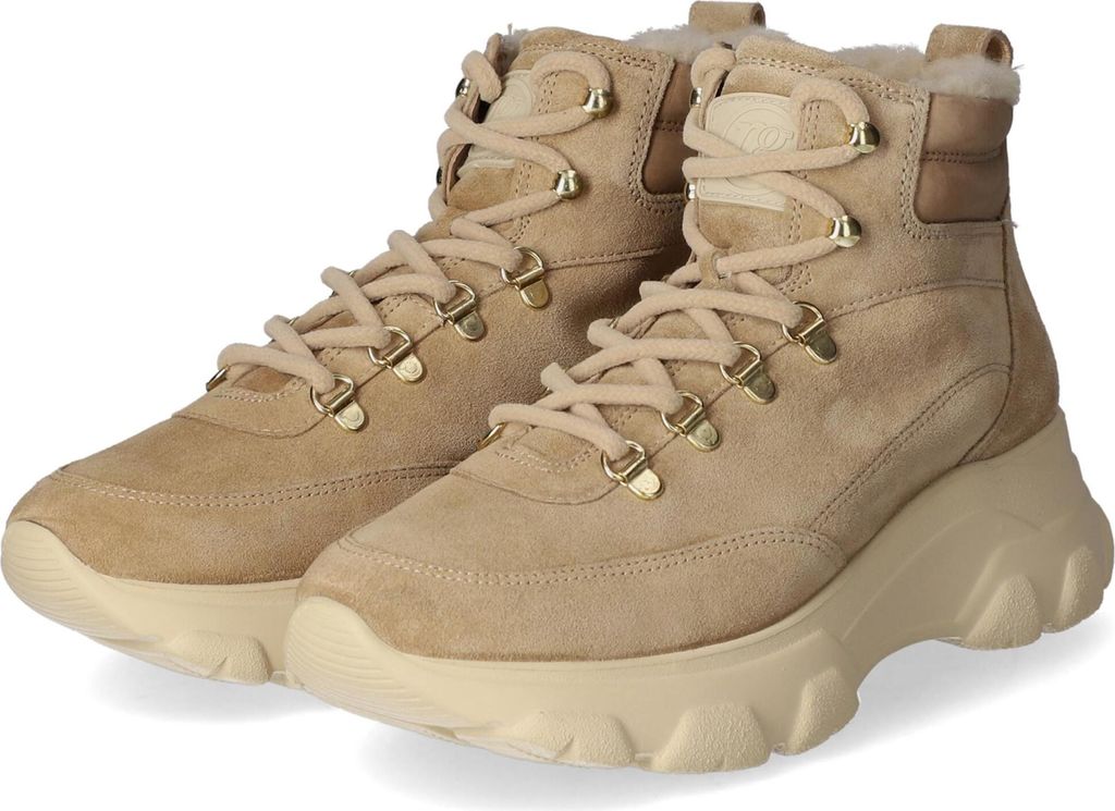 Paul Green Hightop-Sneaker - Beige Veloursleder Größe: 41 Normal