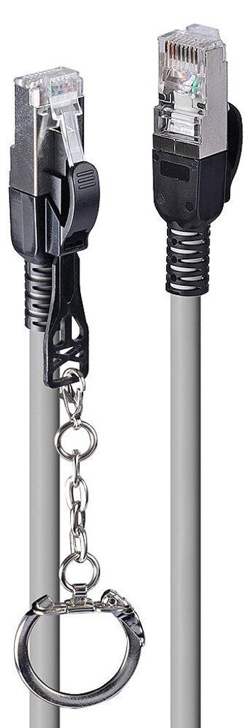 LINDY Patchkabel Cat.6A S/FTP grau 3m verriegelbar Produktbild 