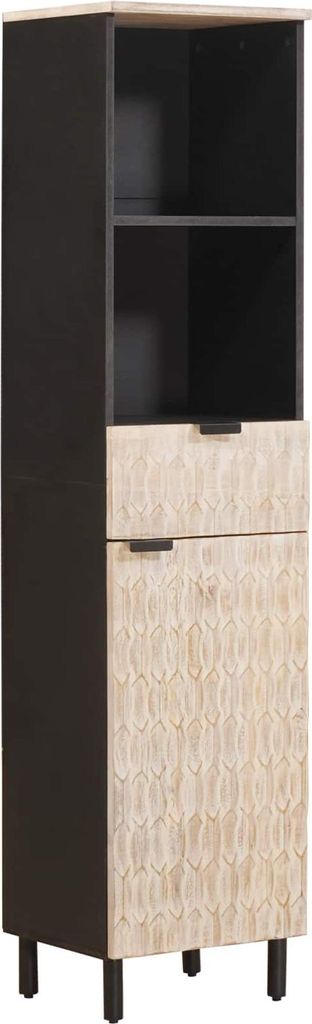 Eleganter Möbel Badezimmer Sets Weiße gewaschene Oberfläche Massivholz Mango - CJG395276 - Badezimmerschränke