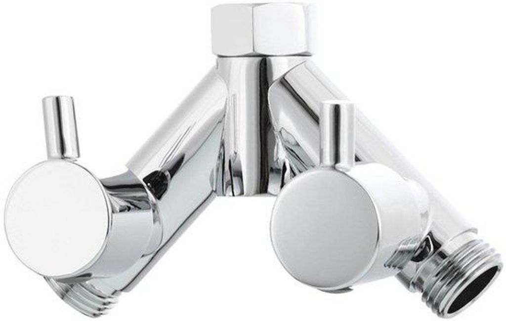 Flexibel Y-verdeelstuk für Dusche und Toilette, max. 10 bar Druck, Kunststoff.