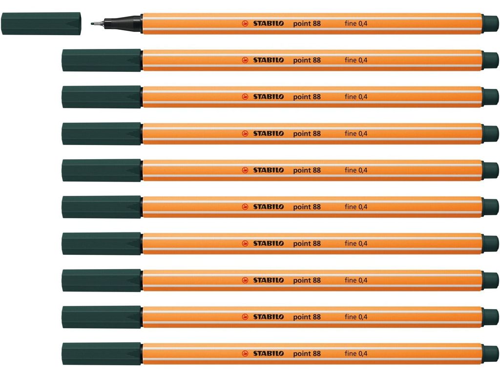 STABILO Fineliner -  point 88 - 10er Pack - olivgrün Produktbild 