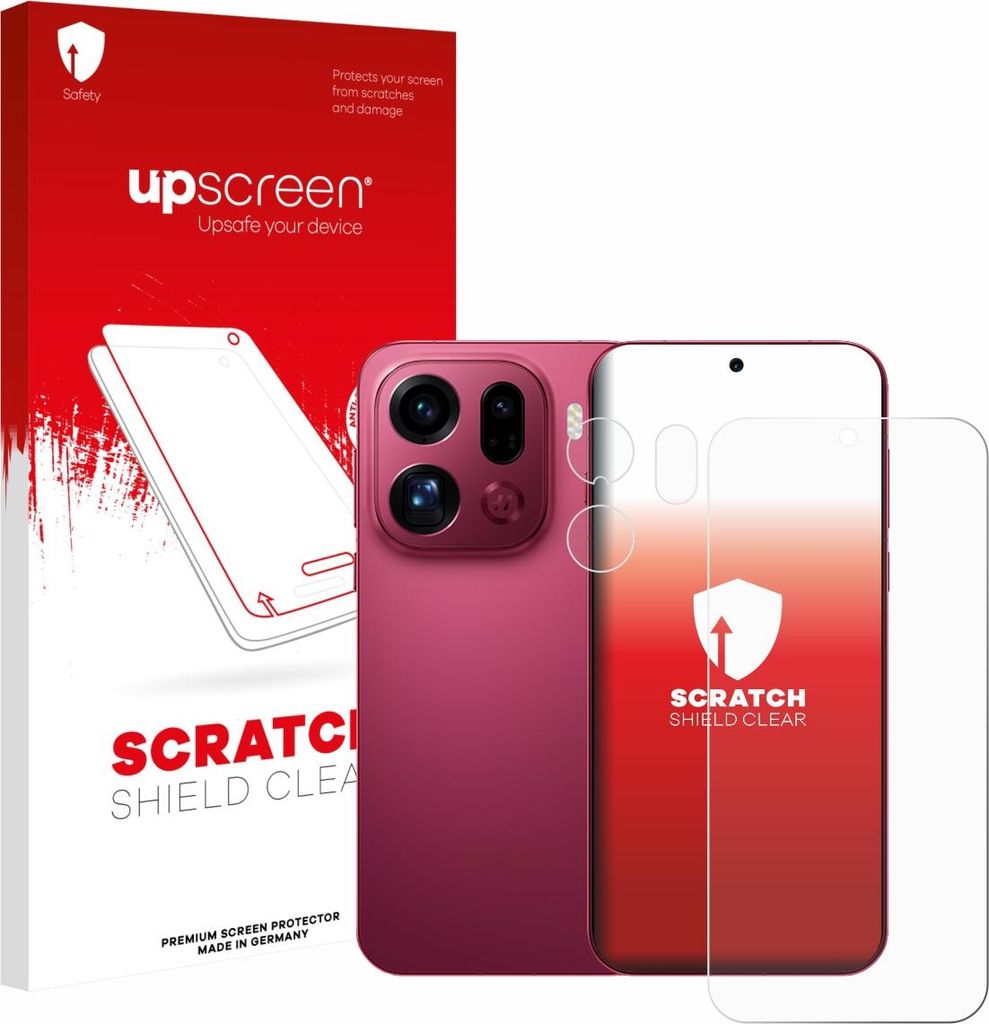 upscreen Schutzfolie für Oppo Find X9 Pro (Display+Kamera) Displayschutz Displayschutzfolie Folie Klar Transparent