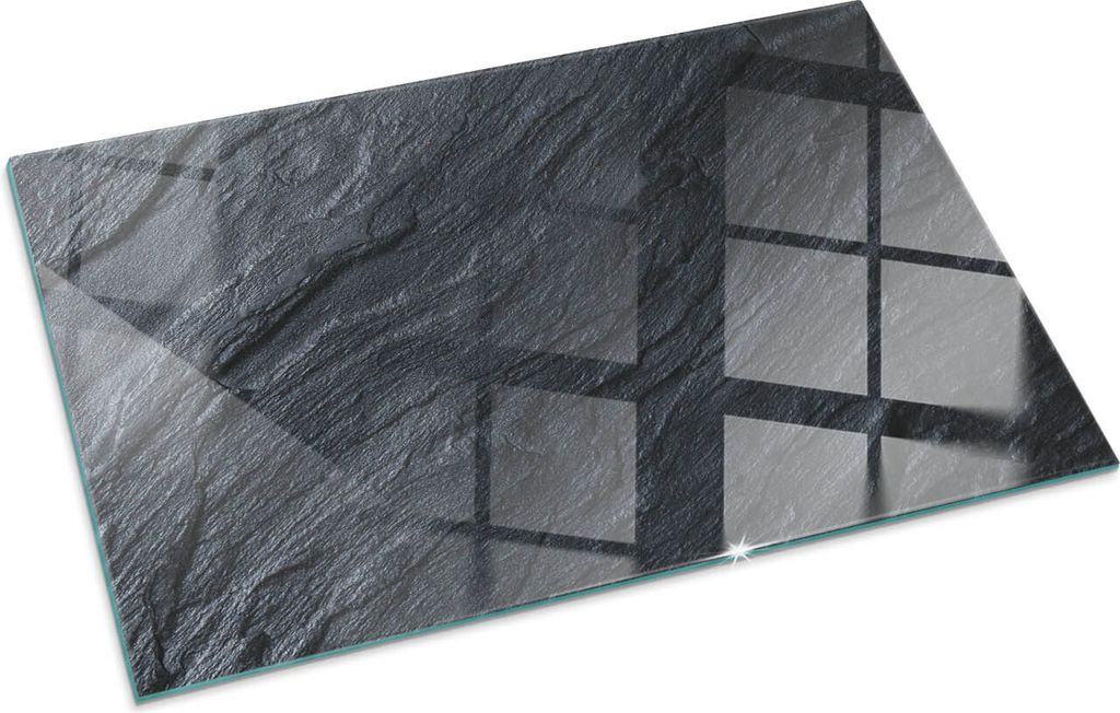 Texturierte Steinoberfläche – Glasbodenplatte für – Kaminofen – Kaminplatte Glas – Schutzglas – Funkenschutzplatte –Glasbodenplatte F...