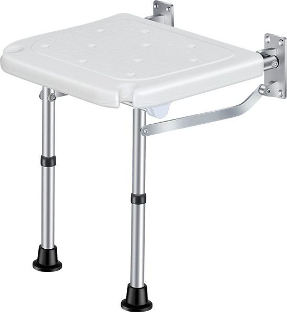 Zimilo Barrierefreier Duschklappstuhl, Wandmontage, Faltbar, Platzsparend, Senioren, Schwangere, Behinderte, Rutschfest, Badestuhl, Höhenverstellbar