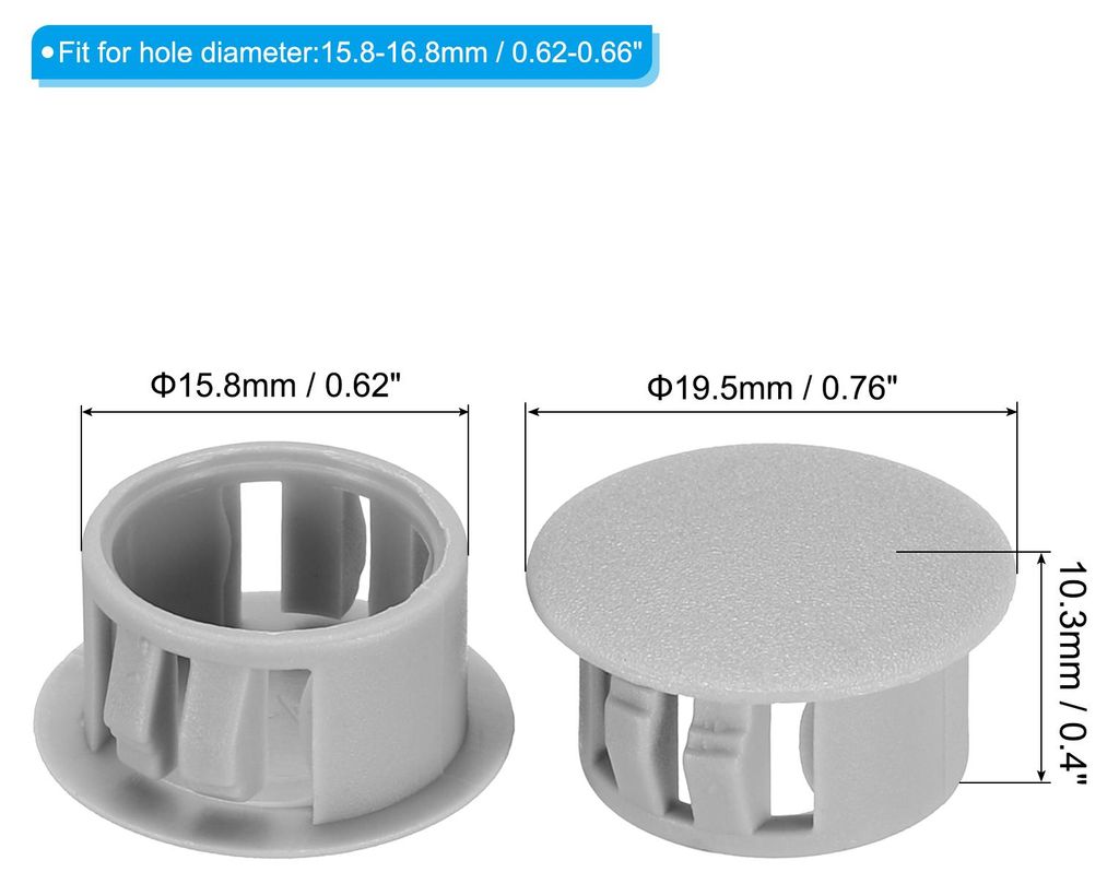 Lochstopfen Kunststoff, 50 Stš¹ck 16mm(5/8") Abdeckkappen fš¹r Bohrl?cher Schraubenloch Abdeckung Snap-Typ Runde Lochabdeckung fš¹r runde L?c...