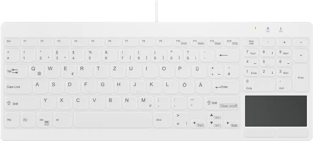 Clavier pour milieu hospitalier Contour AK-C7412F IP68 Blanc Filaire DE