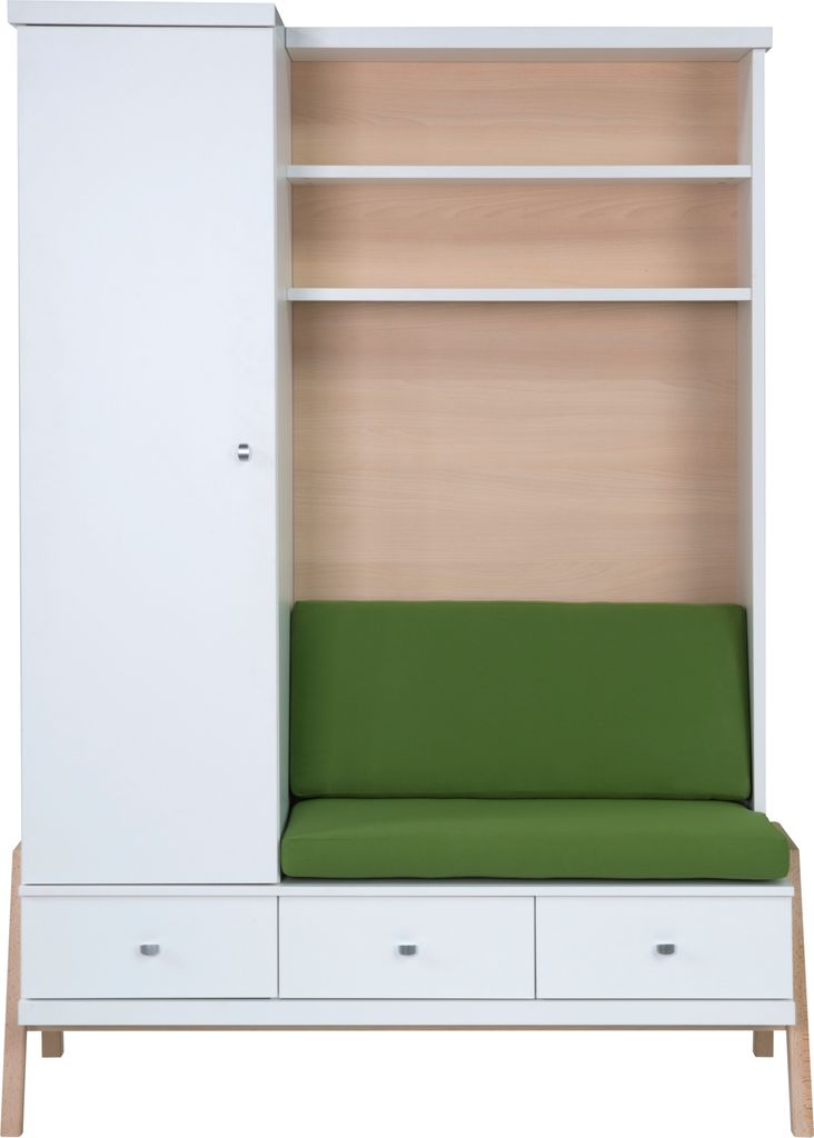 Schardt Kombination Holly Nature Schrank und Wickelkommode Wickelhöhe: 93 cm, H: 191 cm B: 131,5 cm T: 72 cm - Farbe: Weiß; 06 921 02 01