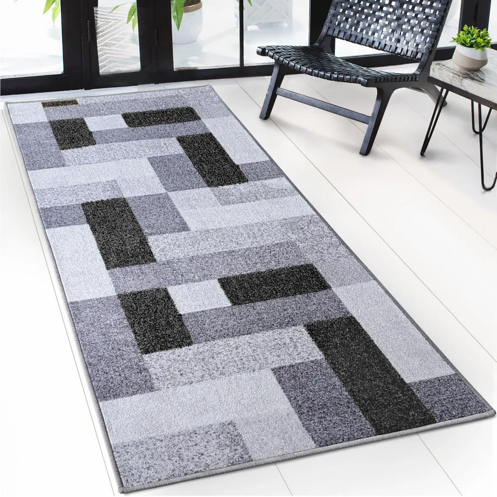 Tapis de passage sur mesure New York Design gris anthracite 80 x 500 cm