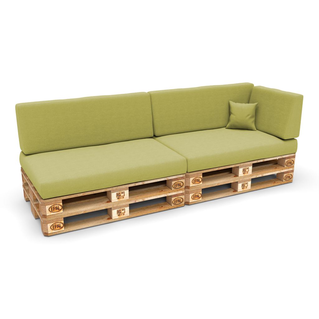 POKAR Palettenkissen Palettenauflagen mit abnehmbarem Bezug Palettensofa, Größe:6er Set, Farbe:Limette