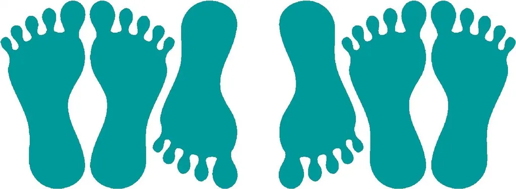 Fornitura 6 Adesivi Piedi Turchese Opaco - Percorsi Motori Professionali