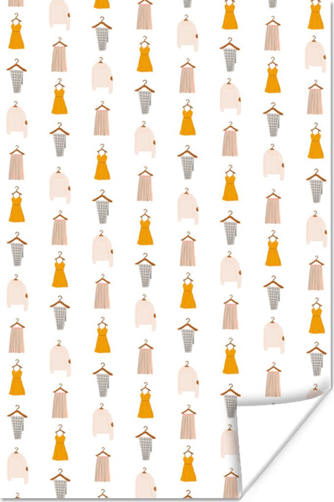 MuchoWow Poster Kleidung - Farben - Muster 120x180 cm - Kunstposter