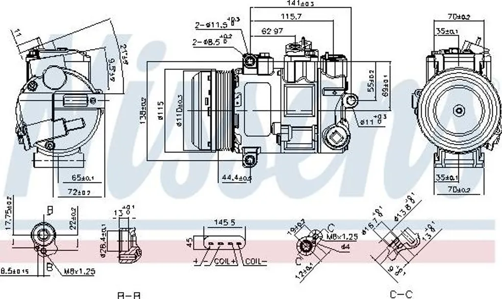 Compresseur clim pour Mercedes Classe C E GLK et SLK Nissens 890696