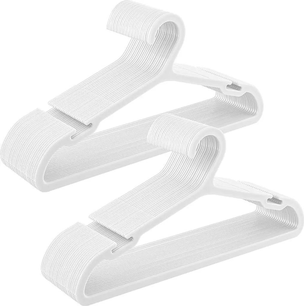 Cintres blancs robustes avec encoches - Pack de 50 unités de 41,7 cm