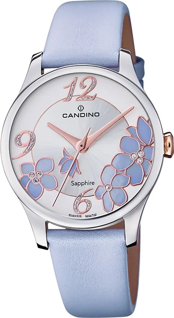 Montre Candino Elegance Lilas C4720/3 en Acier et Cuir Véritable