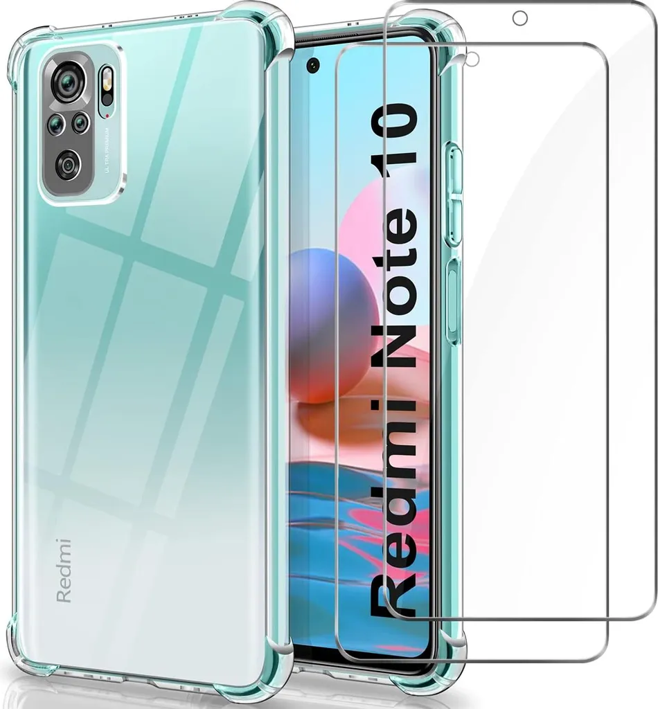 Custodia Elegante per Xiaomi Redmi Note 10 4G Silicone e Vetro