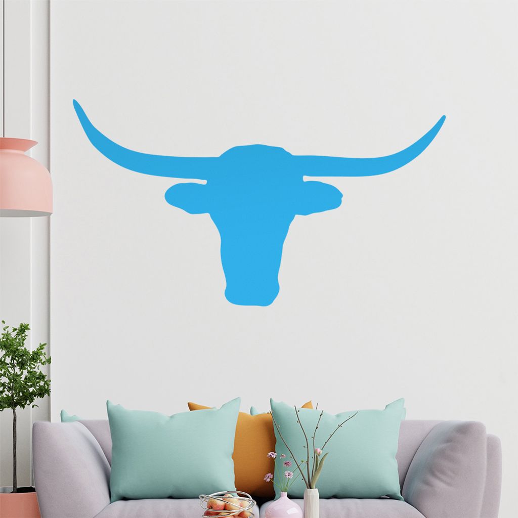 KIWISTAR Stier - Wüste Hörner Kopf Wandtattoo in 6 Größen - Wandaufkleber Wall Sticker - Dekoration, Küche, Wohnzimmer, Schlafzimmer, Badezimmer