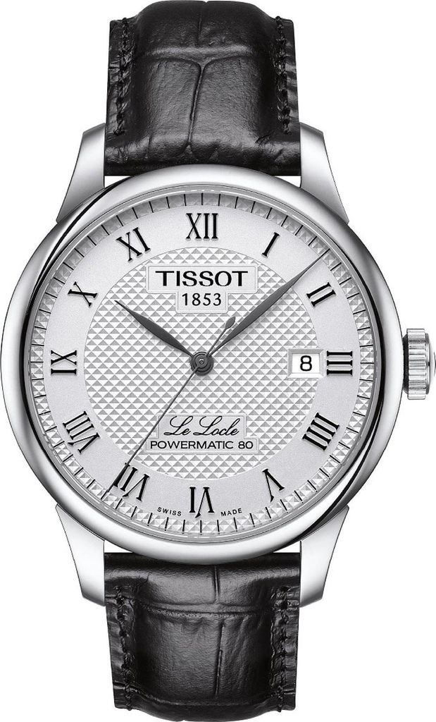 Tissot Le Locle Powermatic 80 Herrenuhr silber Lederarmband T006.407.16.033.00