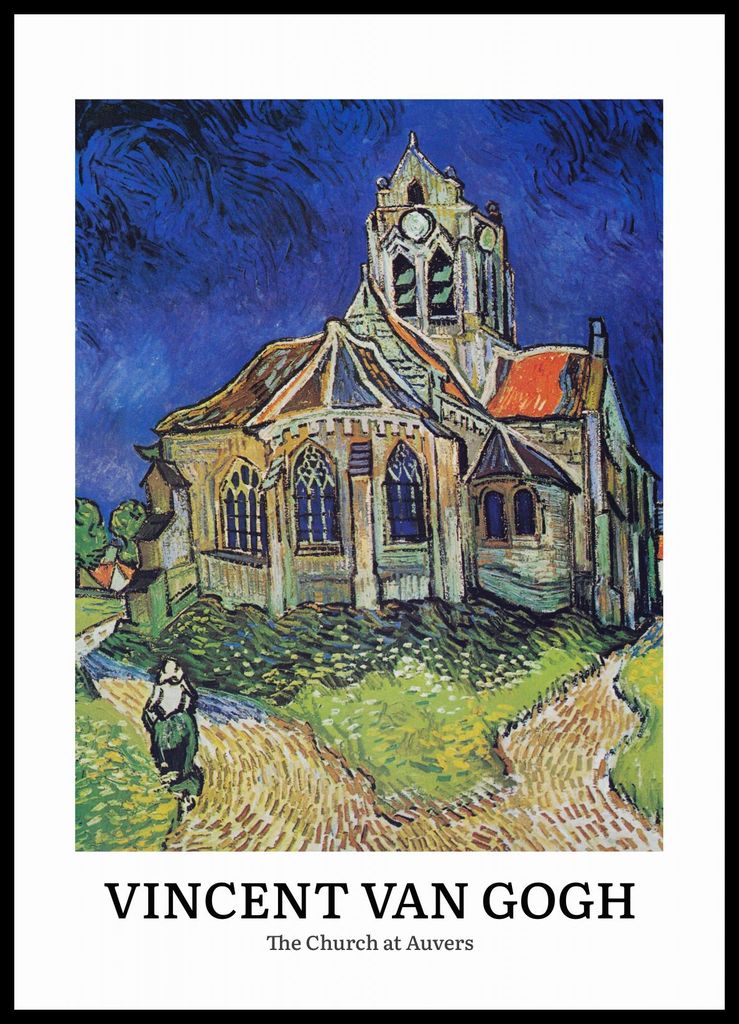 Plakat 50x70cm Design Auvers, Van Gogh Vintage für das Wohnzimmer