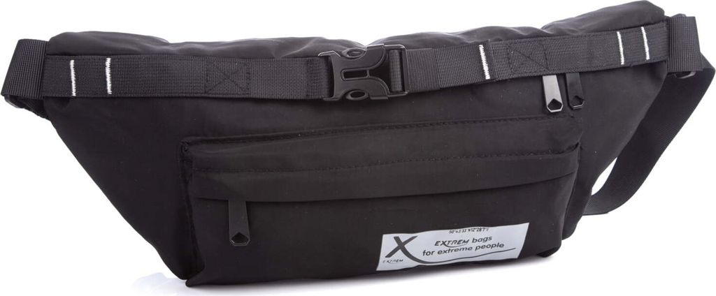 Bag Street große Bauchtasche Hüfttasche Gürteltasche für Reisen Schwarz-Grau