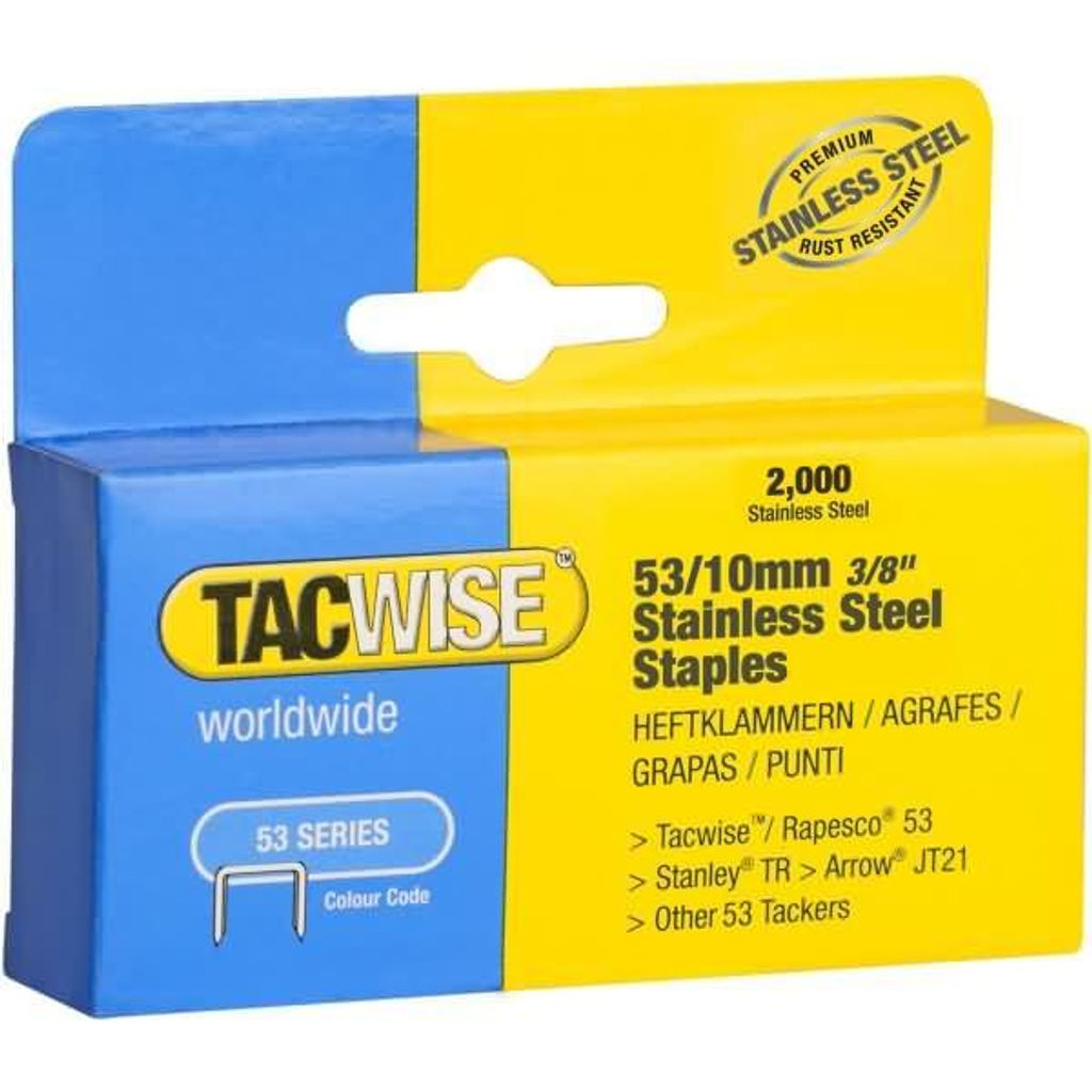 TACWISE Heftklammern 53/10 mm Edelstahl 2.000 Stück