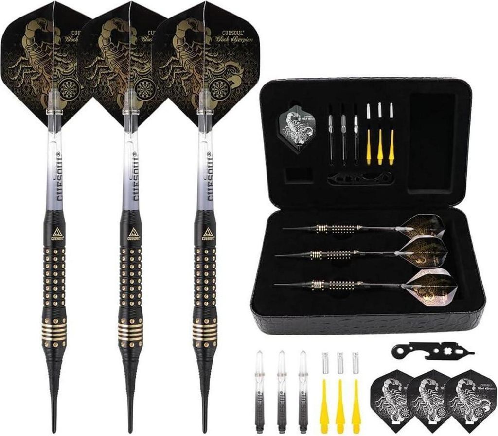 CUESOUL Black Scorpion 16g Deluxe Soft Dart Set with Case & Produktbild 