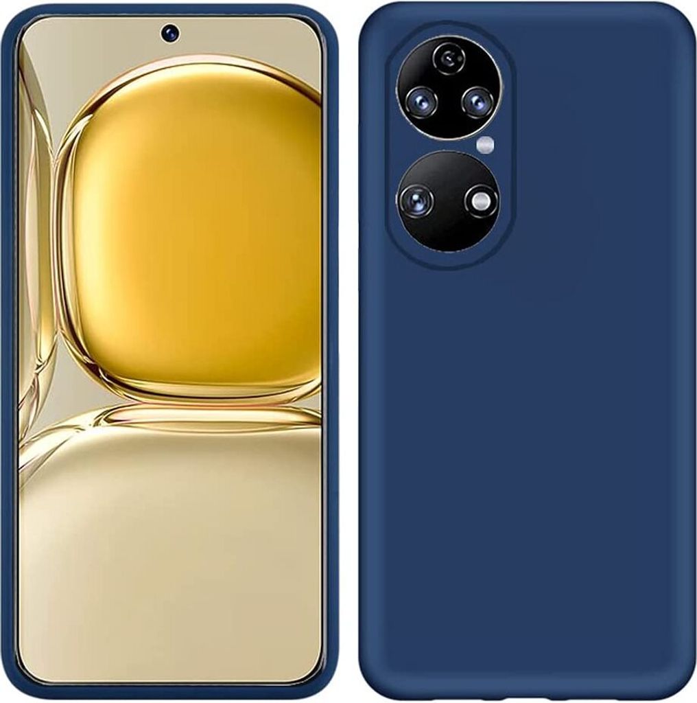 Huawei P50 Hülle, Flüssig Silikon Weich Gummi Schutzhülle für Huawei P50 Blau