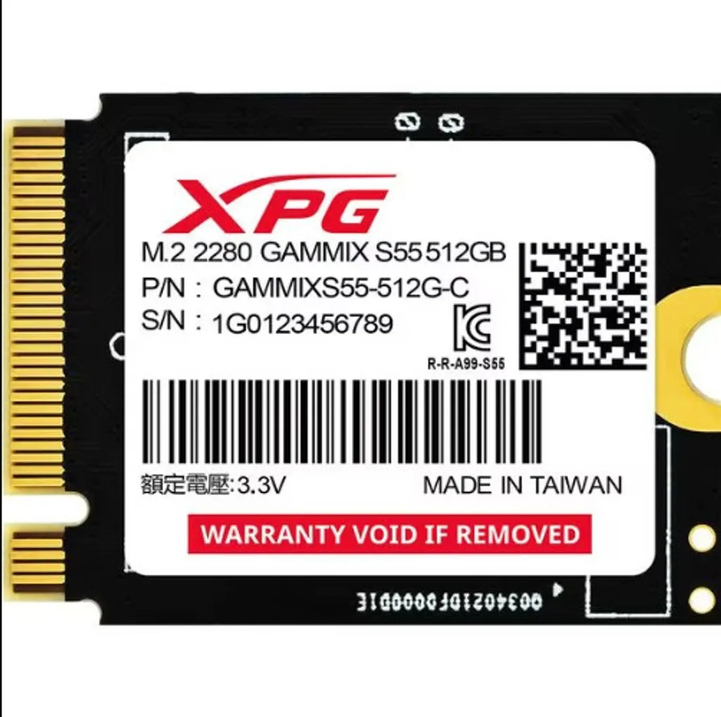 Disque SSD interne 512 Go NVMe M.2 XPG GAMMIX S55 PCIe 4.0