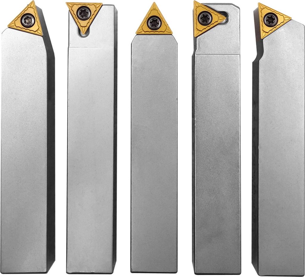 PAULIMOT Drehmeißel-Set mit Wendeplatten, vernickelt, 20 mm, 5-teilig