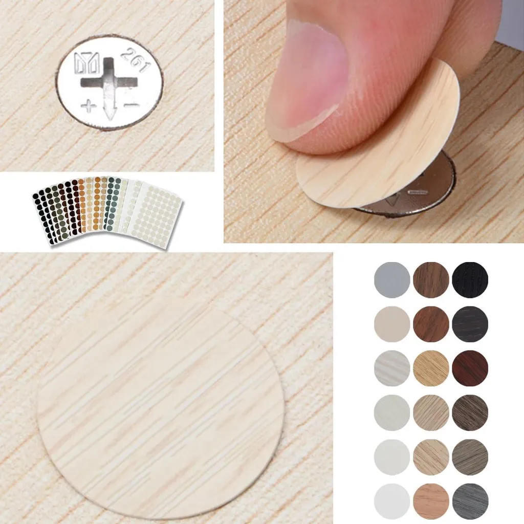 Pastilles adhésives cache-vis décoratives Ø 21 mm pour trous de meubles