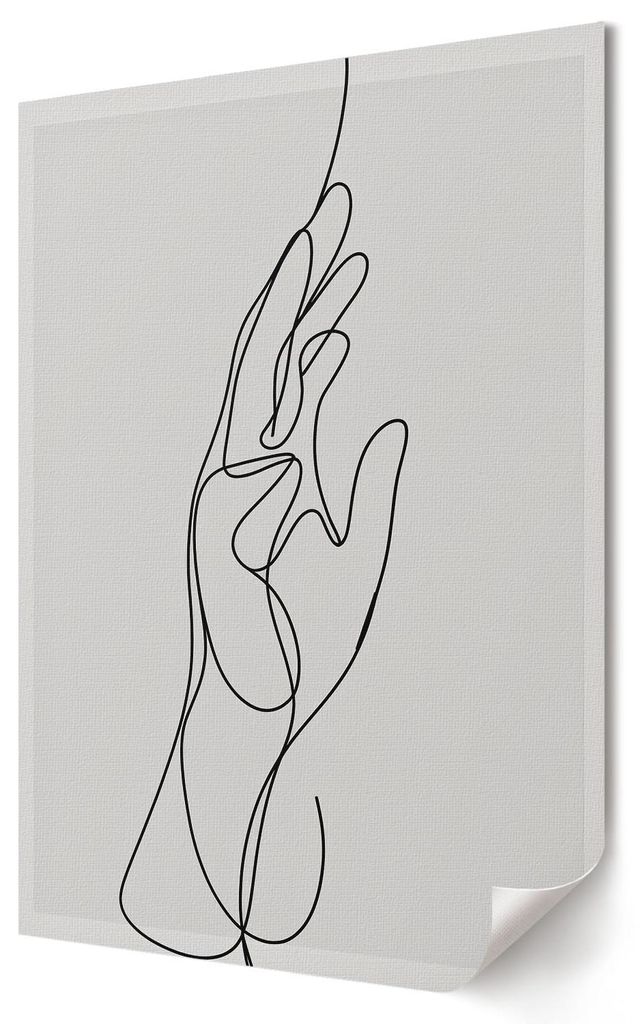 Gerade Hand- Kunstdruck A4 - Minimalistisch, Modern- Wandbild für Wohnzimmer Schlafzimmer & Flur, Modernes Poster Wanddeko, Ungerahmt