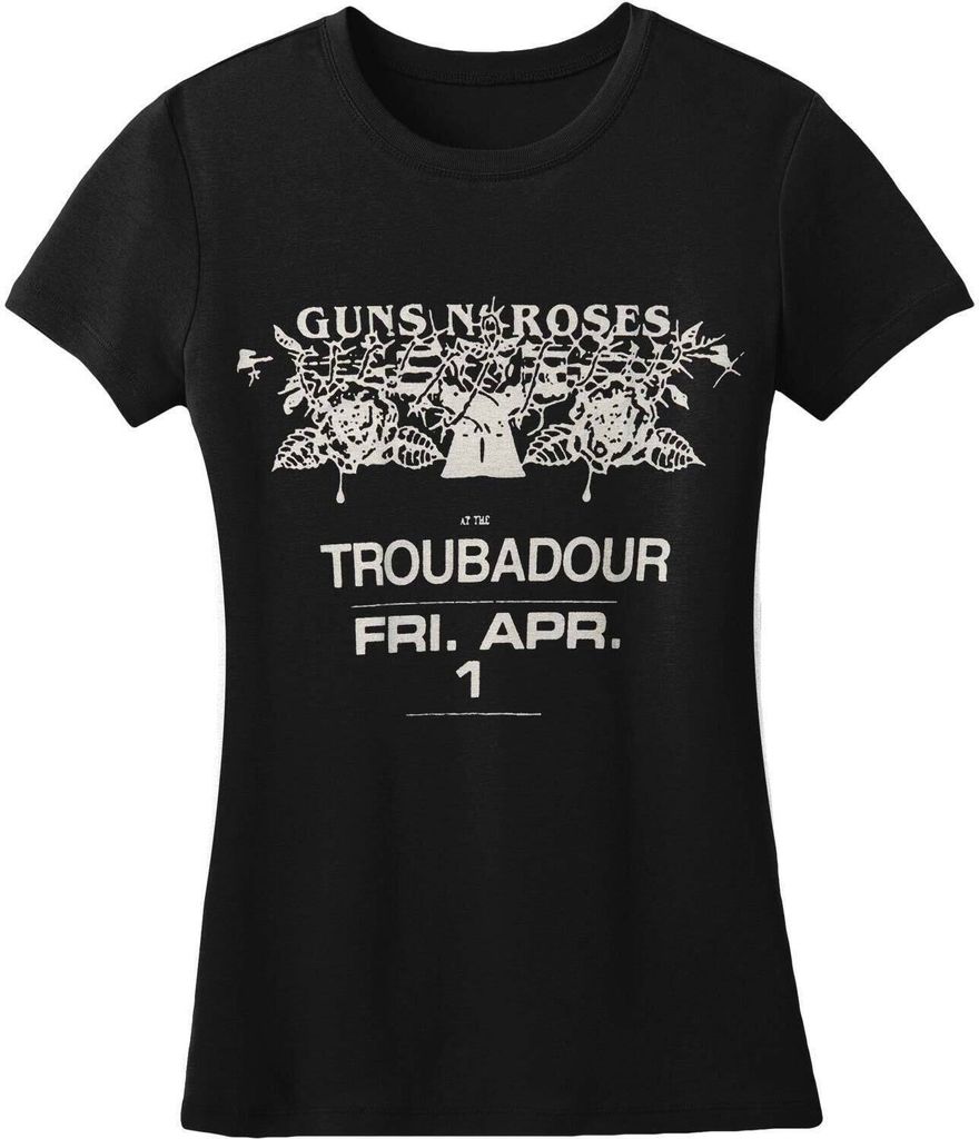Guns N Roses - "Troubadour Flyer" T-Shirt für Damen RO389 (L) (Schwarz)
