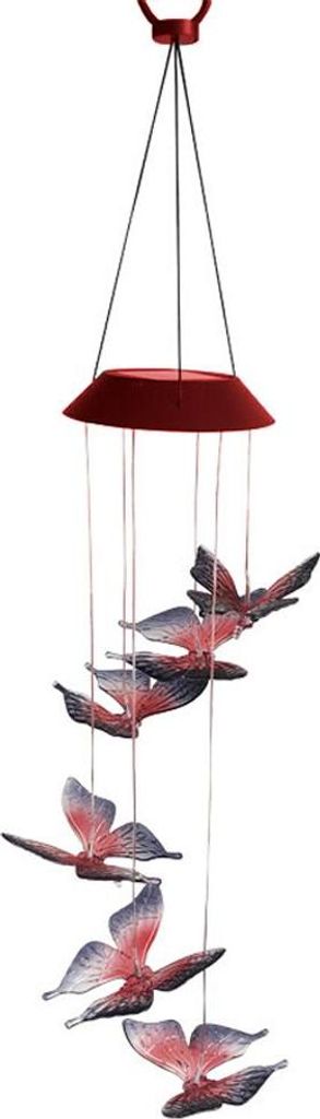 Schmetterlings-Windspiele für draußen, hängende Solarleuchten, Gartenbäume, Veranda, Terrasse, Balkondekoration
