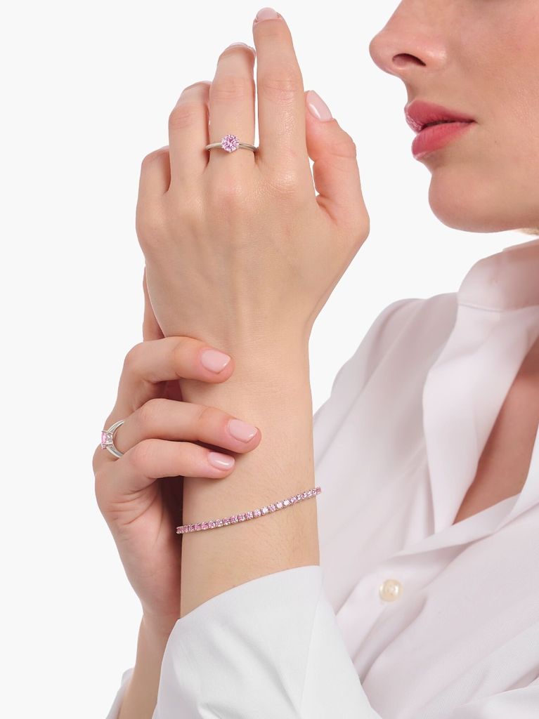 THOMAS SABO Tennisarmband mit pinken Steinen A2167-051-9 Produktbild 2