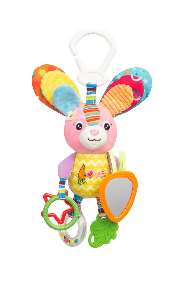 SENSILLO - Rassel Baby, Kuscheltier Babyspielzeug mit Rassel, Motorikspielzeug, Kaninchen