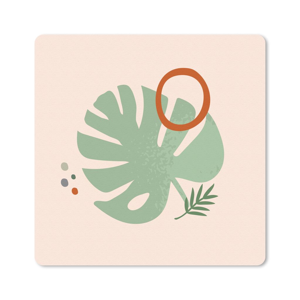 MuchoWow Mauspad Mousepad Blätter - Sommer - Minimalismus 30x30 cm - Mousepads - Maus Mat - Pad - Mausunterlage - Gaming