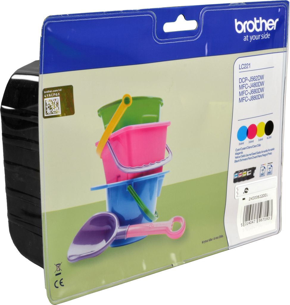 Brother LC-221 Multi blister Bk Y C M - Original - Tintenpatrone Brother