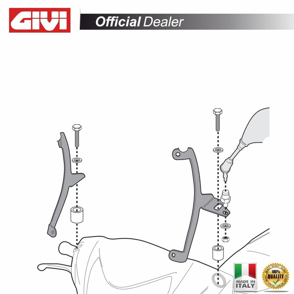 Kit attacchi parabrezza per 308A per HONDA Vision 50/110 Immagine del prodotto 
