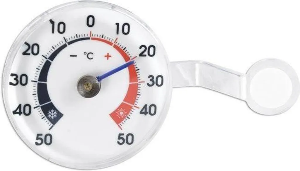 Thermomètre extérieur pour vitre - Installation sans trous ni vis - 7cm