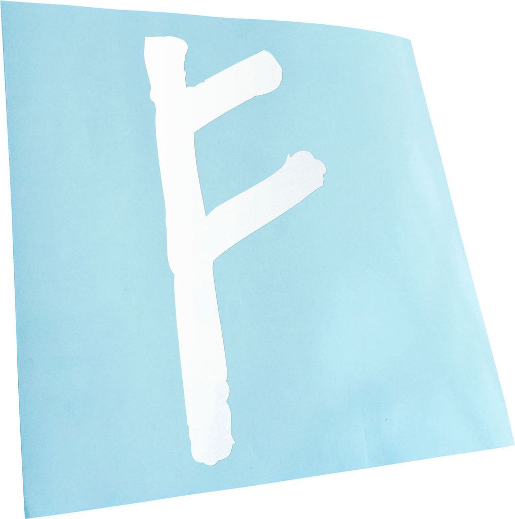 Kiwistar - Autoaufkleber - Futhark FEHU Rune - Neon Matt - Aufkleber für Auto Kfz Fahrrad, LKW, Truck Mofa
