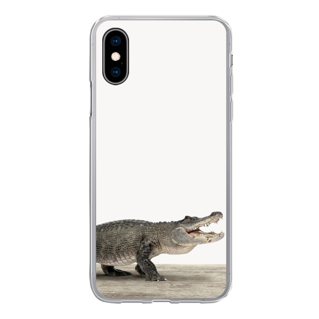 MuchoWow Handyhülle Schutzhülle Hülle für iPhone X Kinder - Krokodil - Junge - Kinder - Mädchen Silikon Softcase Handy Hülle - Handyhülle