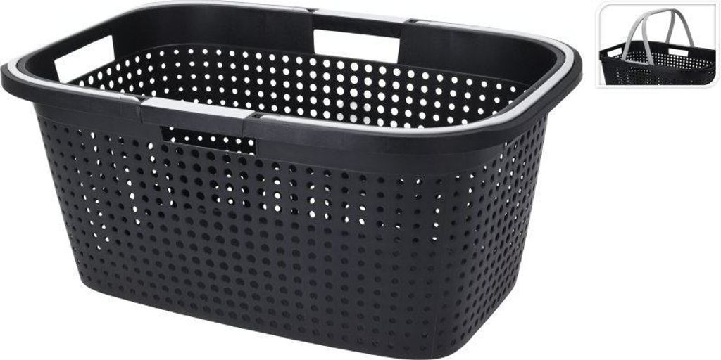 Kosz na pranie z uchwytem 35 l czarny KO-Y54500460 Zdjęcie produktu 