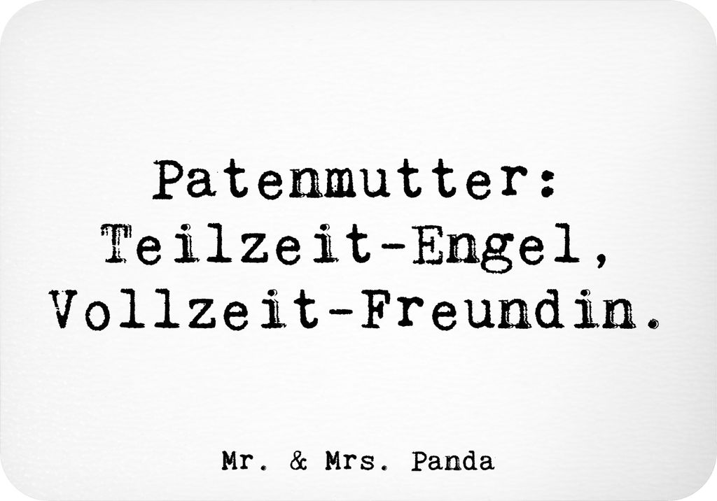 Mr. & Mrs. Panda magnet Spruch Patenmutter Engel - Weiß - Geschenk, mdf, spirituelle Unterstützung, Kühlschrankmagnet, whiteboardmagnet, Geschen...