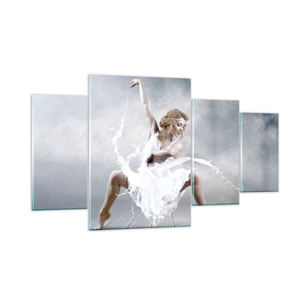Bilder auf glas - Frau Tänzerin Ballett - 160x90cm - Glasbilder - Wandbilder - Kunstdruck - zum Aufhängen bereit - Wanddekoration aus Glas - Glas...