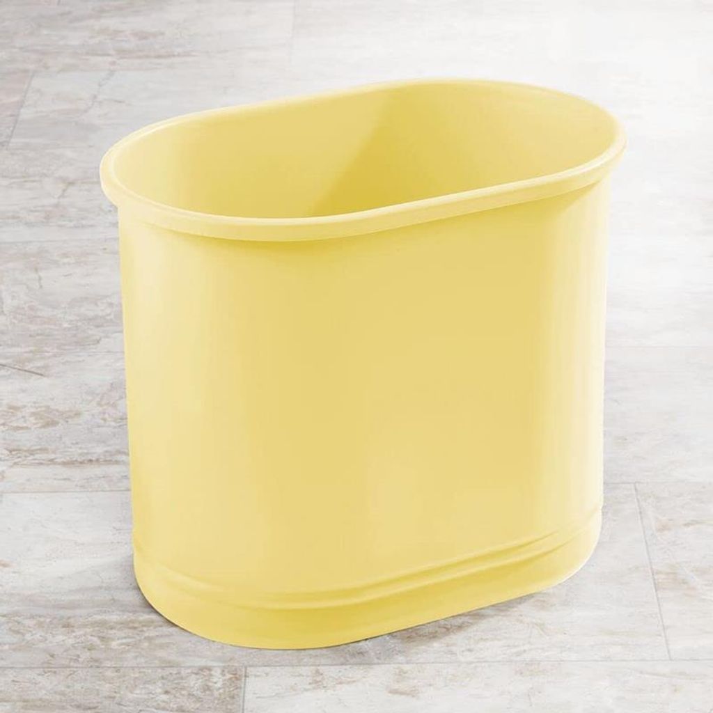 Mülleimer oval Metall gelb Abfalleimer Bad Büro 30cm rostfrei mDesign