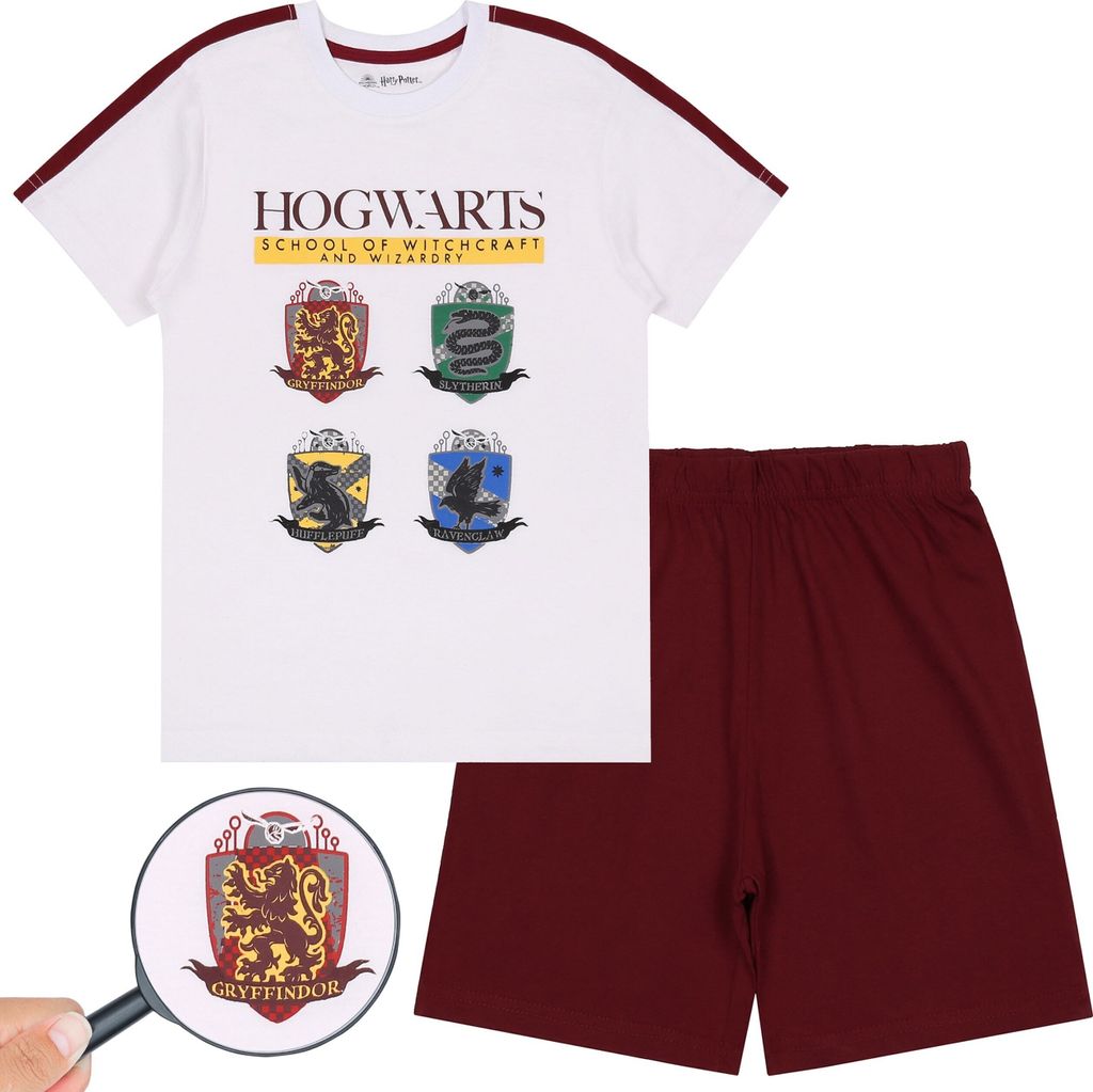 Harry Potter Schlafanzug für Jungen mit kurzer Hose, weißer und kastanienbrauner Sommerpyjama 4 Jahre